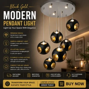 Black Gold Modern Hanging Pendant Light