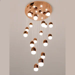 Modern Rose Gold Multi Pendant Chandelier Light