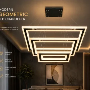 Modern Geometric LED Square Pendant Chandelier (60010)