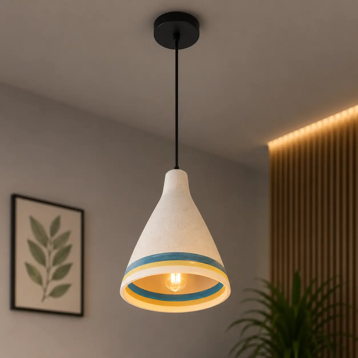 Designer Ceramic Cone Pendant Light
