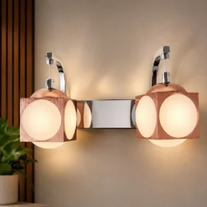 Modern Rose Gold Dual Cube Wall Light