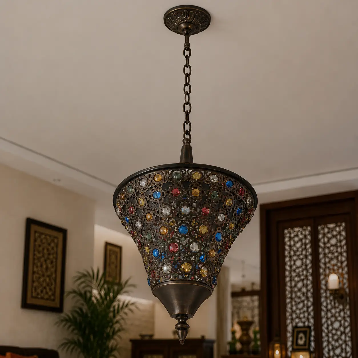 Luxury Multicolor Crystal Pendant Hanging Light - Image 2